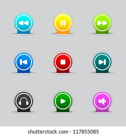 media buttons icon