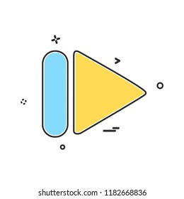 Media buttons icon design vector