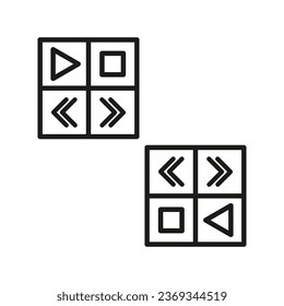 Media buttons icon set. Vector illustration. EPS 10.