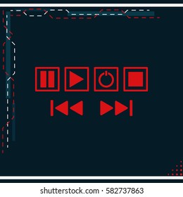 Media buttons icons.