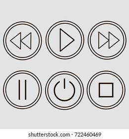 media buttons icons