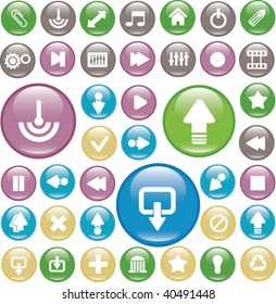 media buttons. vector