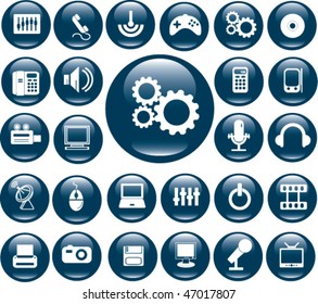 media buttons. vector