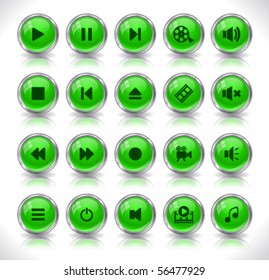 Media buttons. Vector.