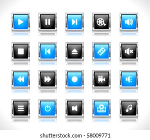 Media buttons. Vector.