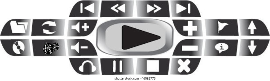 media buttons. vector signs icons