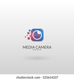 Media Camera. Polygonal camera logo