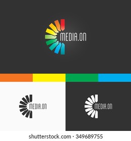 Media Center Symbol Template. Vector Elements. Brand Icon Design Illustration. EPS10