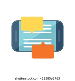 Vector plano del icono del foro de chat de medios. Sitio web en línea. Reunión social aislada