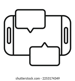 Media chat forum icon outline vector. Online website. Social meeting