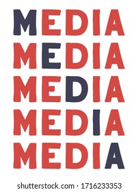 Media Colorful vector aislado dice