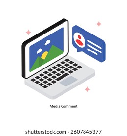 Media Comment Concept isometric Style Illustrations. Eps 10 File 