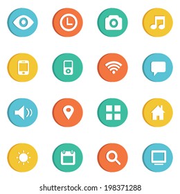 Media and communication 4 color icons 16 in 1