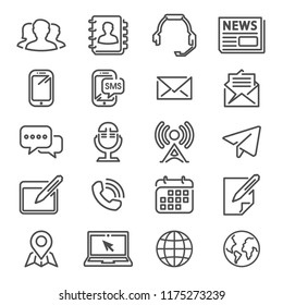 Media Communication and Contact us Icons Vector