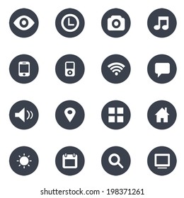Media and communication dark icons 16 in 1