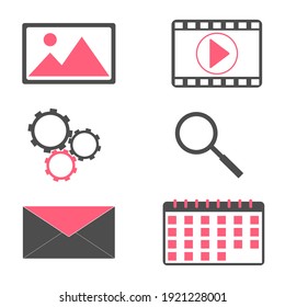 Media and communication, digital marketing, optimization, SEO marketing, media  icons