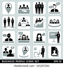 Media, communication finance and communication icons. Business People Icons Set. Graphic Design Editable For Your Design.