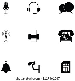 media and communication icon set