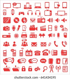 Media and communication icon set