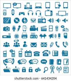 Media and communication icon set