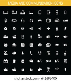 Media and communication icon set