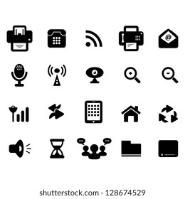 Media and Communication Icon set Black and White