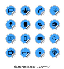 Media and communication icon set on white background - Vector illustration
