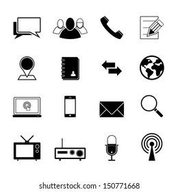 Media and communication icon set -Vector illustration