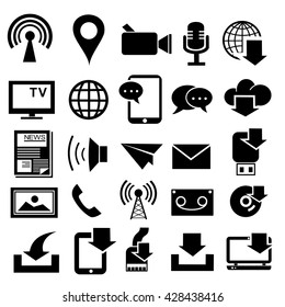 Media and communication icons.