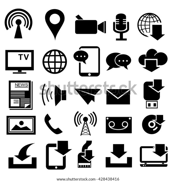 メディアと通信のアイコン のベクター画像素材 ロイヤリティフリー 428438416