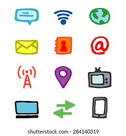 Media and communication icons set -art