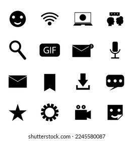 Media and communication icons.  Set internet icons.