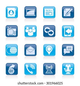 Media and communication icons - vector icon set