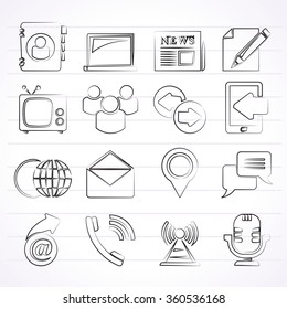 Media and communication icons - vector icon set