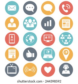  Media and communication icons. Web icons set 1. Vector 