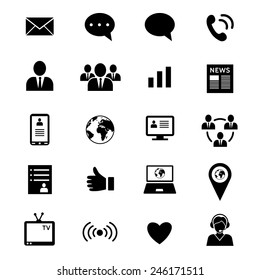 Media and communication icons. Web icons set 1. Vector