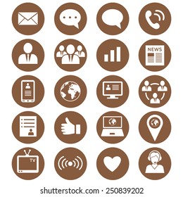 Media and communication icons. Web icons set 1. Vector