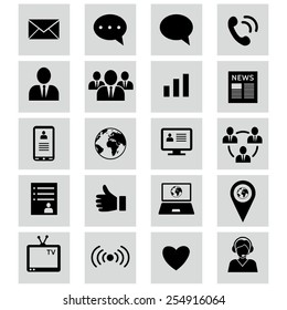 Media and communication icons. Web icons set 1. Vector