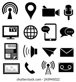 Media and communication icons.vector