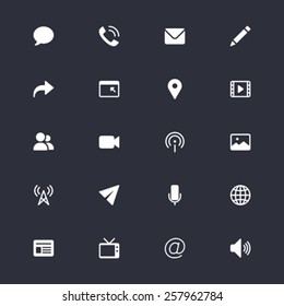 Media and communication simple icons