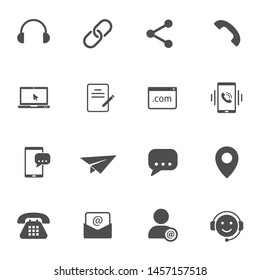 media communication vector icons set isolated on white background. internet communication concept. communication flat icons for web and ui design