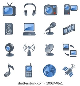 Media and communications icon set