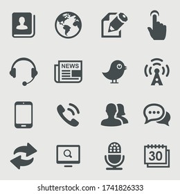 Media and communications icon set vector icon illustration sign