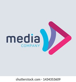 MEDIA Company Logo Template. Dynamic Arrow Logo.