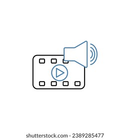 Media concept line icon. Simple element illustration. Media concept outline symbol design.