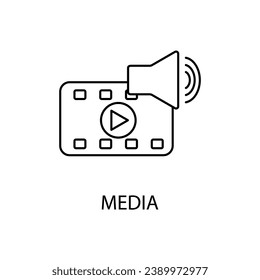 Media concept line icon. Simple element illustration. Media concept outline symbol design.
