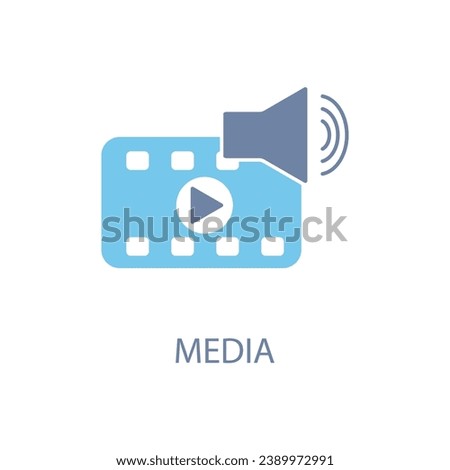 Media concept line icon. Simple element illustration. Media concept outline symbol design.