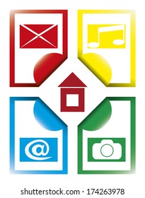 Media concept - project manager - icons and concept