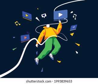 Media Consumption Illustration Concept Vector 