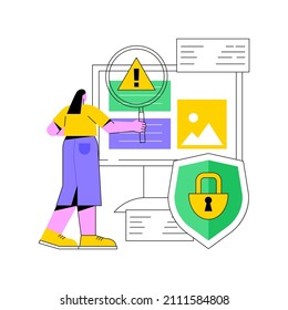 Media Content Control Abstract Concept Vector Illustration. Content Monitoring, Media Control, Terms Of Use Regulations, Freedom Of Speech, Online Police, User Guidelines Abstract Metaphor.